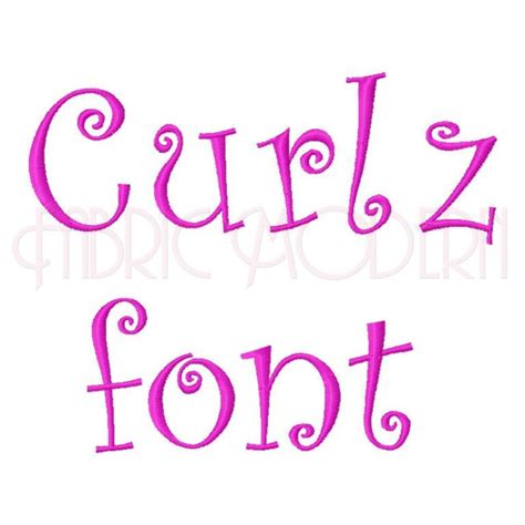 CURLZ FONT BX Embroidery Font Design embroidery fonts three | Etsy