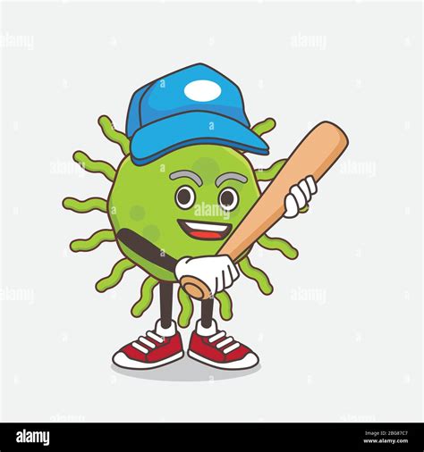 Illustration of Green Virus Mascot Character Vector Stock Vector Image ...