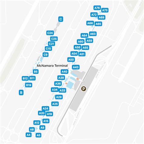 Detroit Metro Airport McNamara Terminal Map & Guide