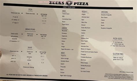 Online Menu of Zeeks Pizza Restaurant, Spokane, Washington, 99202 - Zmenu