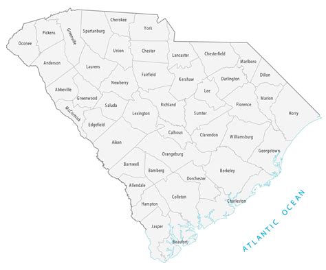 South Carolina County Map - GIS Geography