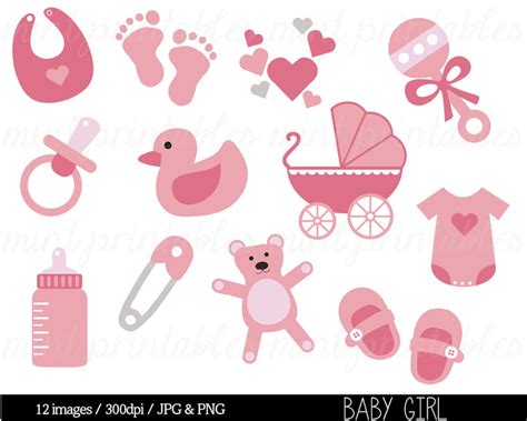 Baby Shower Clipart, Baby Clipart, Baby Girl Clip Art, Pregnant Clipart ...