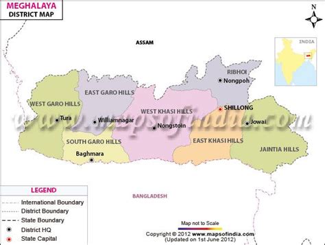 Meghalaya District Map Shillong, Geography Map, Arunachal Pradesh ...