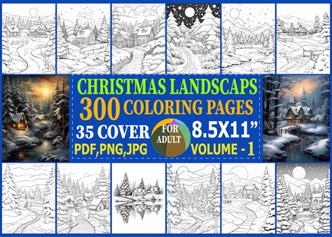 300+ Christmas Landscape Coloring Pages Graphic by VIRTUAL ARTIST ...