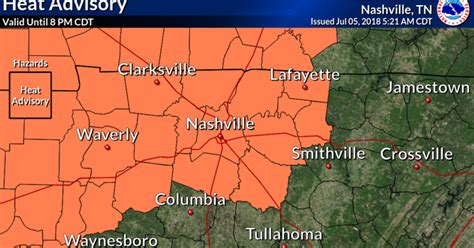 Nashville weekend weather: Heat advisory Thursday, rain Friday