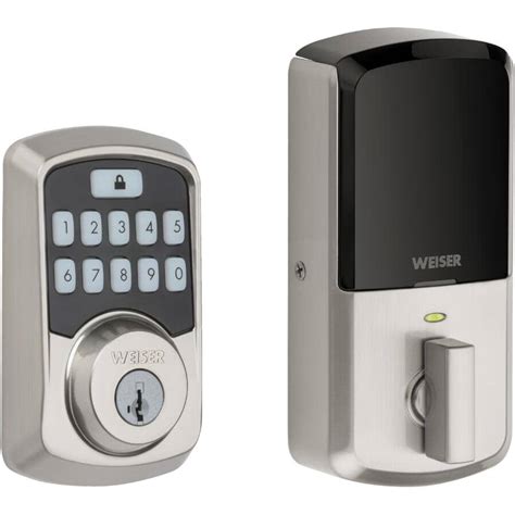 WEISER LOCK Satin Nickel Aura Electronic Bluetooth Deadbolt Lock | Home ...