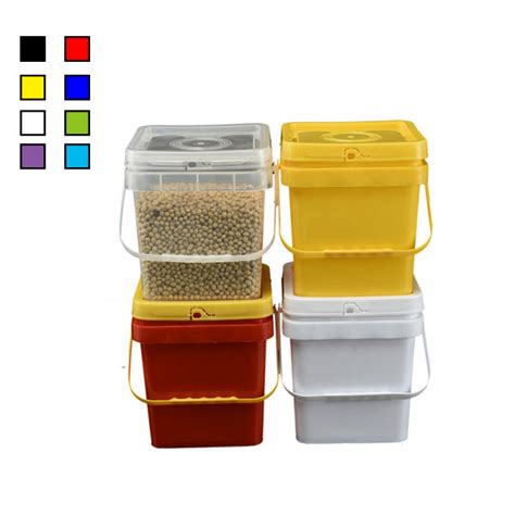 food grade plastic square buckets with lids used for packaging