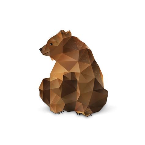 Brown Bear. on Behance | Polygon art, Geometric animals, Bear art