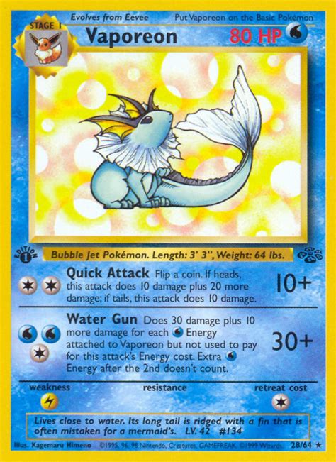 Vaporeon 28 (Jungle 1999) Pokemon Card