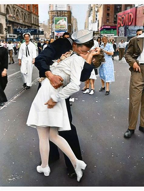 'Kissing On VE Day World War 2 Colorized ' Photographic Print by ...