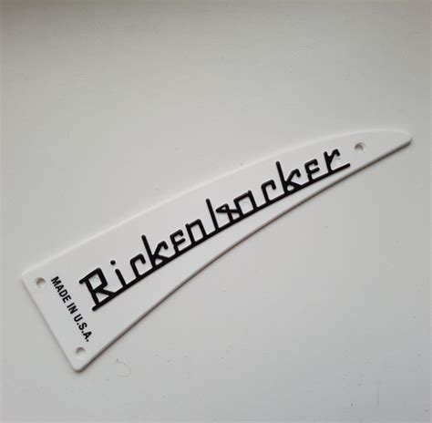 Genuine New Rickenbacker White Truss Rod Cover - Raised letter type - Standard 6 string Guitar ...