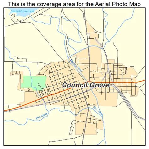 Aerial Photography Map of Council Grove, KS Kansas