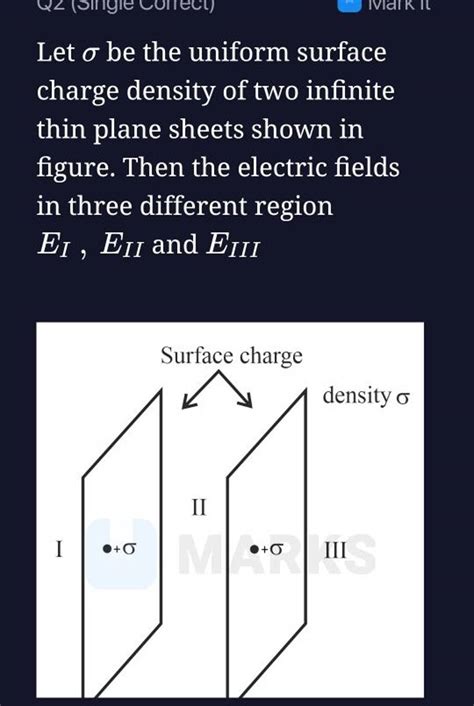 Let σ be the uniform surface charge density of two infinite thin plane sh..