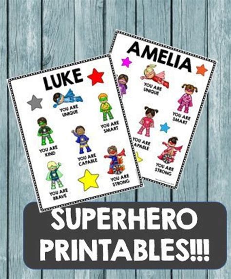 Personalized SUPERHERO Printables - Etsy