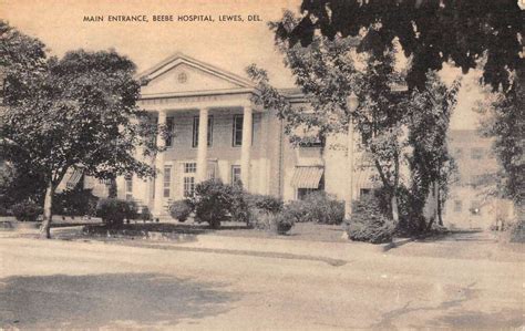 Lewes Delaware Beebe Hospital Main Entrance Vintage Postcard AA37856 - Mary L. Martin Ltd. Postcards