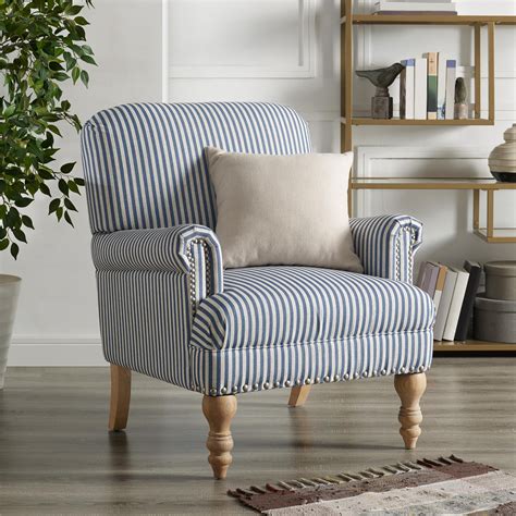 Dorel Living Jaya Accent Chair, Blue Stripe - Walmart.com