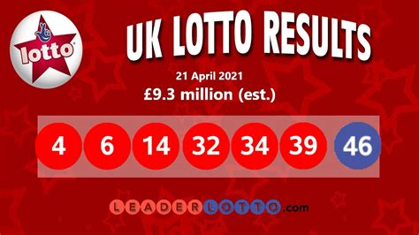 UK Lotto Results, National Lottery Winning Numbers for Wednesday, 21 ...