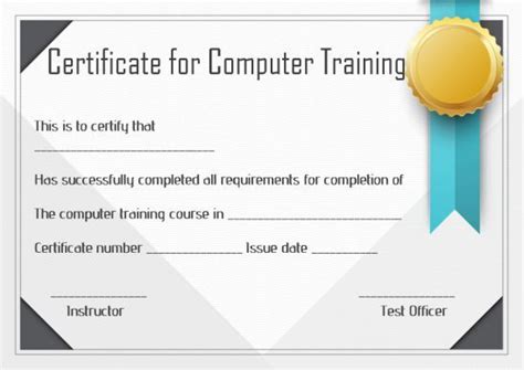 Computer Training Certificate Template | Fiches pédagogiques, Fiches