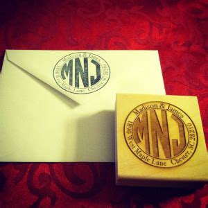 Circle Monogram Return Address Stamp | Momma's Bacon