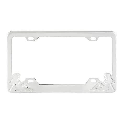 Chrome License Plate Frame with Sitting Lady Figure Silhouettes » 75 ...