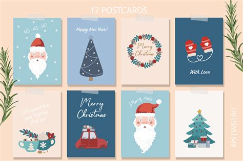 Merry Christmas Postcard By Dysenkart | TheHungryJPEG