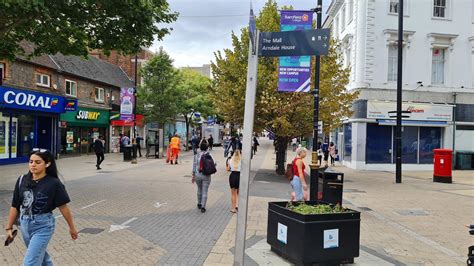 Luton City Centre and Local Buildings, High Angle Drone's View of Luton ...