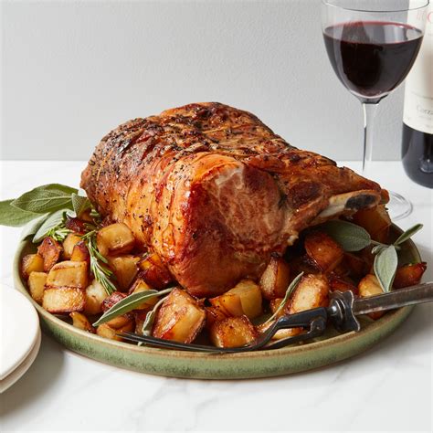 Roast Bone-In Pork Loin With Potatoes Recipe | Epicurious