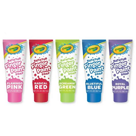 5PC SET: Crayola Bathtub Finger Paint Soap Kids 3oz: Blue Red Green ...