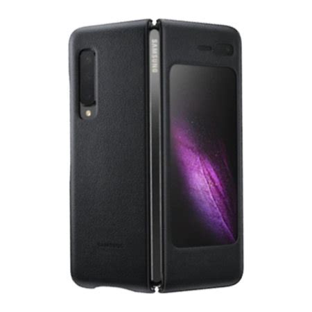 Official Samsung Galaxy Fold 5G Genuine Leather Cover Case - Black