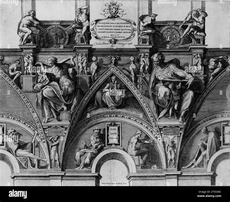 Part of the Sistine Chapel Ceiling 1577 by Cherubino Alberti Stock ...