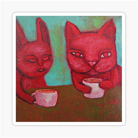 "Cat Cafe" Sticker by cathiejoyyoung | Redbubble