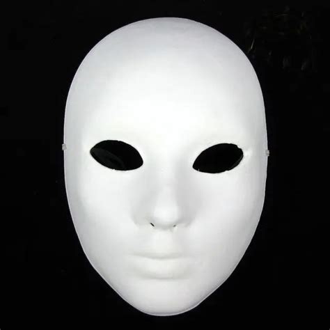 Hand Painting DIY Plain White Masks Women Men Thicken Paper Pulp Full ...