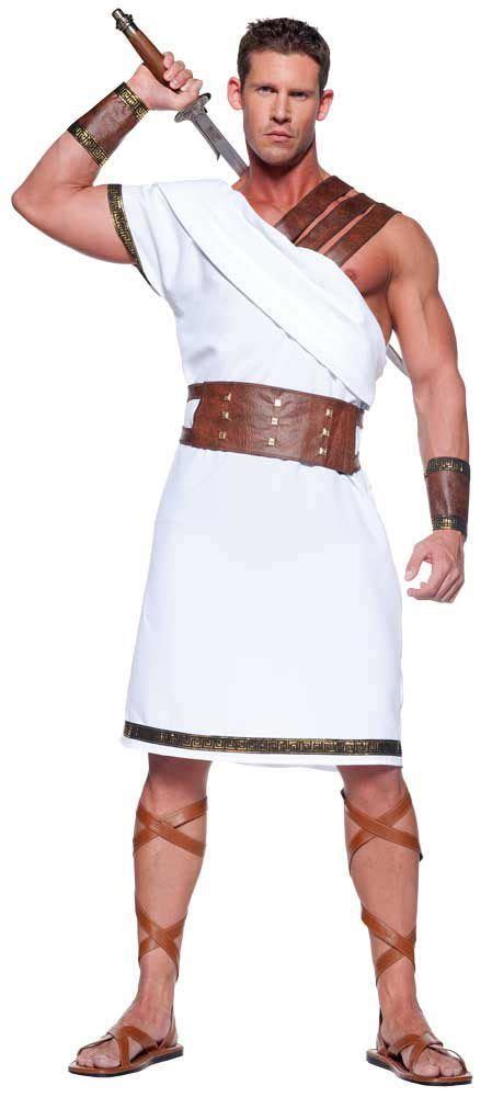 Mens Ancient Greek Warrior Costume - Mr. Costumes | Greek costume, Warrior costume, Toga costume