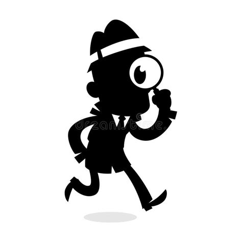 Vector Drawing of a Silhouette of a Detective Stock Vector - Illustration of detective, shadow ...