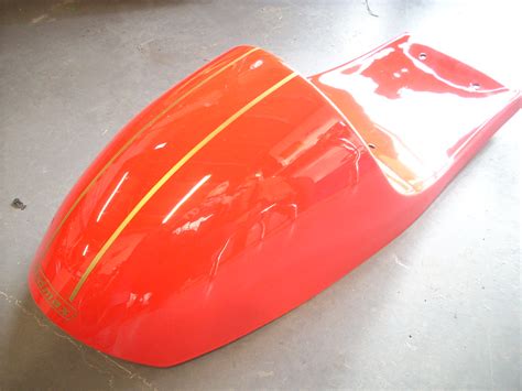 GUZZI PAINT DONE | Laquer over red gel coat finish and decal… | Flattrackers and Caferacers ...