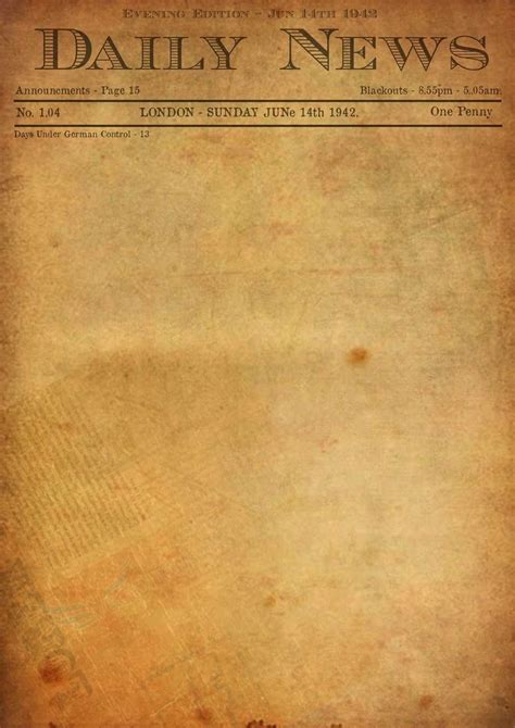 Blank Old Newspaper Template – Douglasbaseball.com