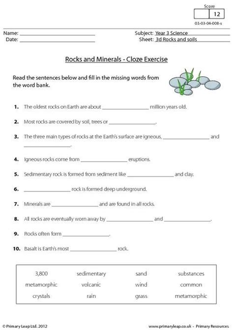 Rocks And Minerals 4th Grade Worksheets - Worksheets Master