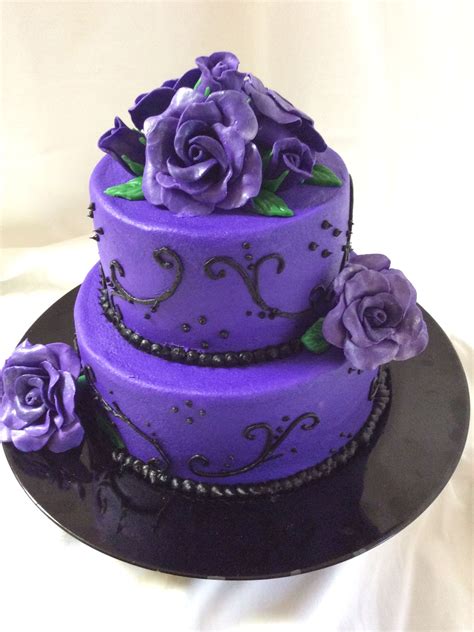 Purple roses cake by sherriblossoms cakes | Purple wedding cakes, Wedding cake purple flowers ...