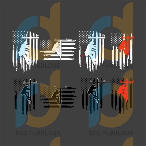 The Lineman Flag svg bundle, lineman svg, American flag lineman svg ...