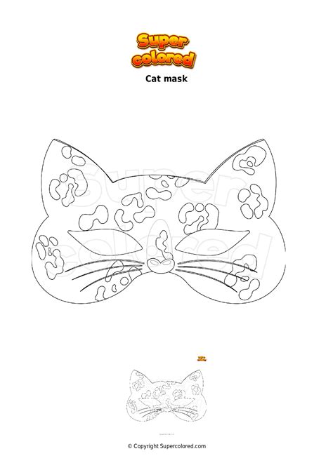 Coloring page Cat mask - Supercolored.com