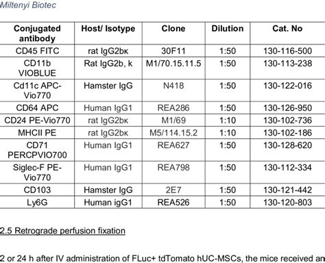 Antibodies used for flow cytometry. All antibodies were purchased from ...