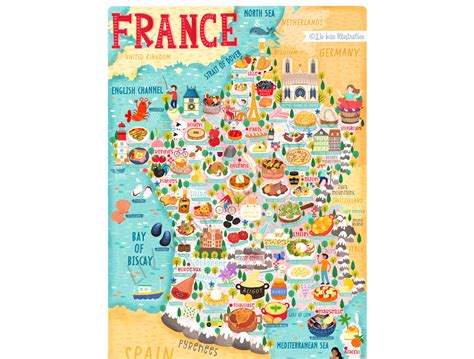 France Regions Map With Food