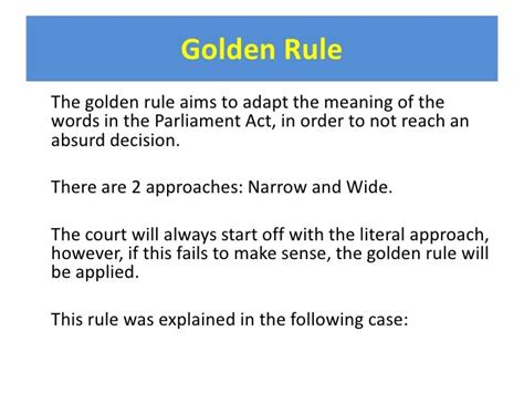 Golden rule and quick RECAP of Literal Rule