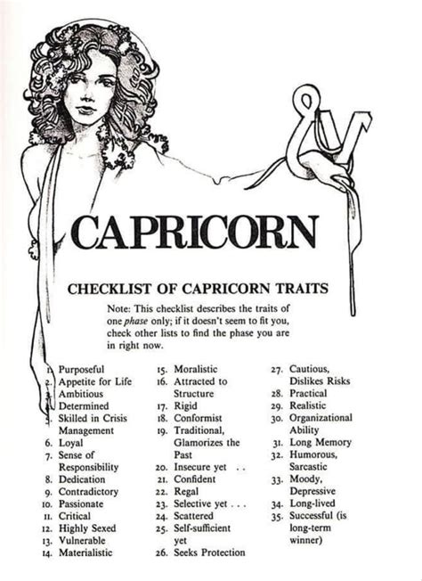 Capricorn Traits Checklist | Capricorn quotes, Capricorn traits, Zodiac ...