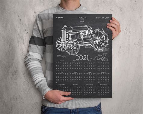 Old Tractor Calendar 2021 Vintage Tractor Patent Calendar | Etsy