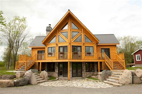 Maison préfabriquée - CLASSIC : DAKOTA - TIMBER BLOCK - en bois massif empilé / écologique ...