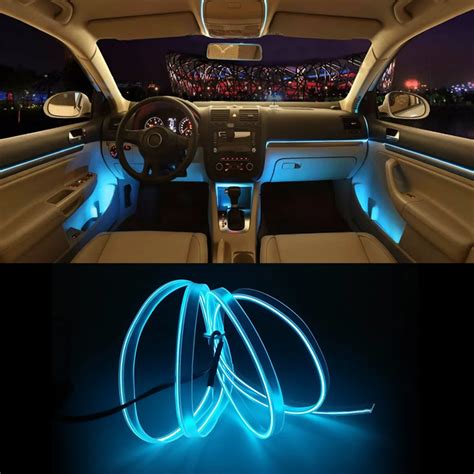 New Model Interior Car Lights EL Car Cold Light Line T10 LED Bulb Car LED Line 3 Meters-in ...