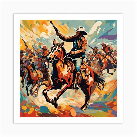 Cowboy Painting Art Print by Majorilla - Fy