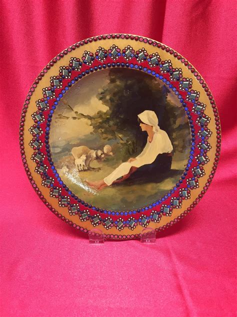 Oil Painting on Wood Plate. Signed.