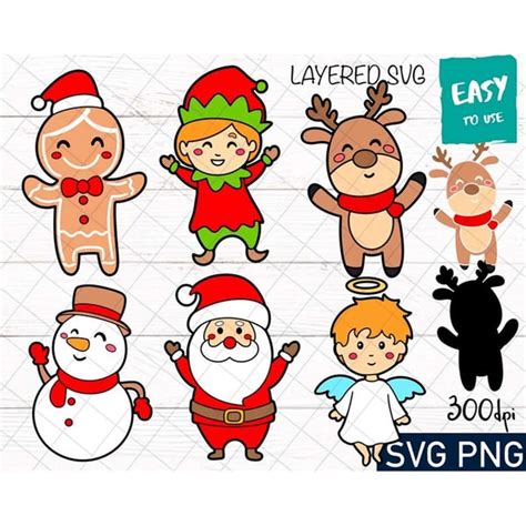 Christmas Characters Bundle SVG, Cricut svg, Clipart, Layere - Inspire Uplift